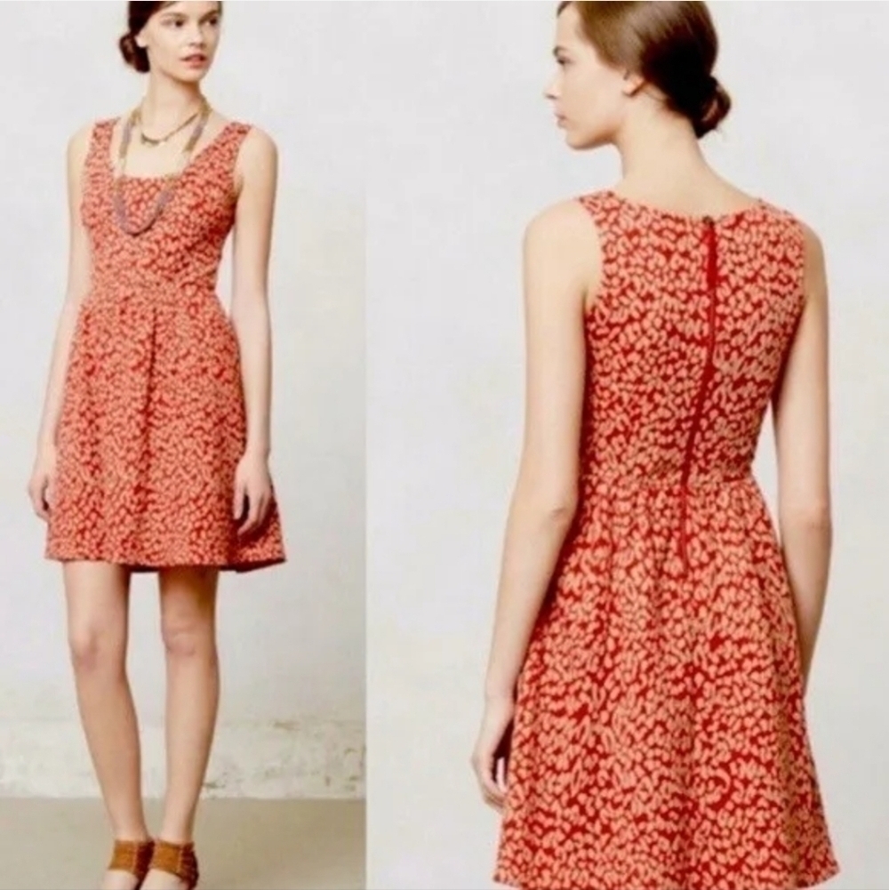 Anthropologie Maeve Caldera Fit & Flare Dress, sz Small